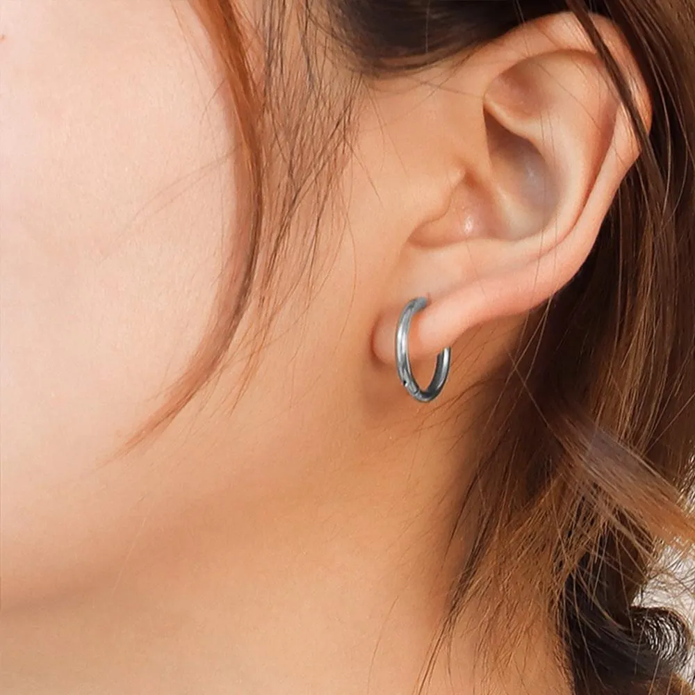Boxed 2 Pairs of Edgy Round Shape Earrings Set