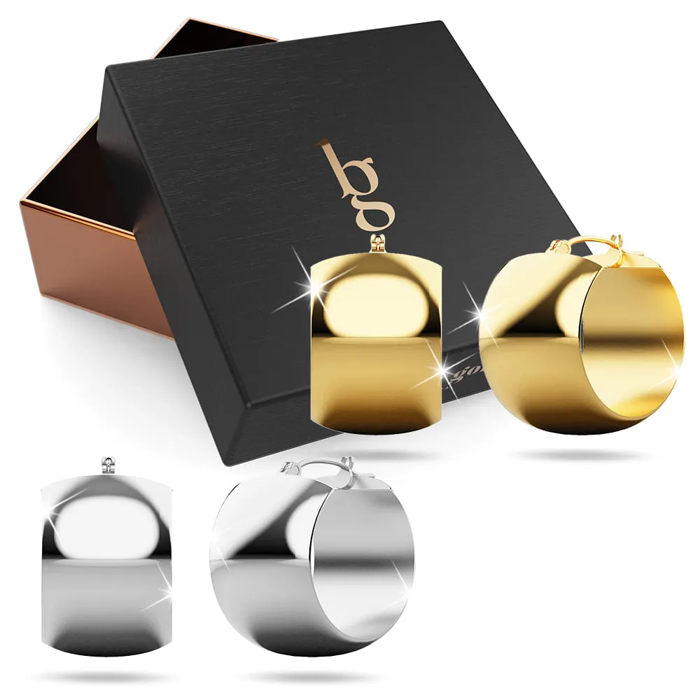Boxed 2 Pairs of Hannah Hoop Earrings Set