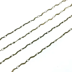 Bronze Plated Copper Link Chain - 10mm Wavy Links - CUTE and Delicate - Sold By the Foot!   (CH-464-BR)