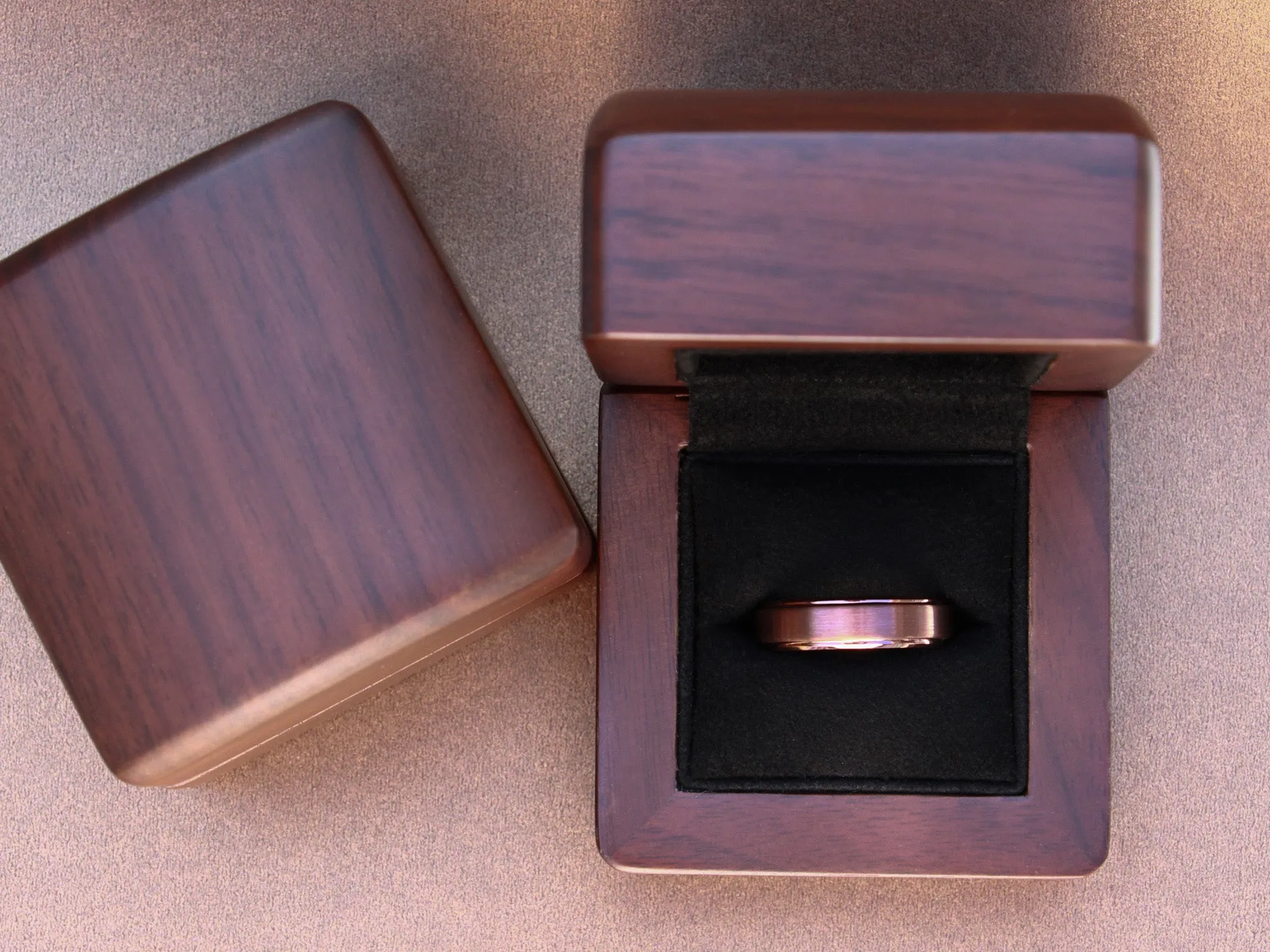 Brown Tungsten Ring, Gentleman's Band - 6MM