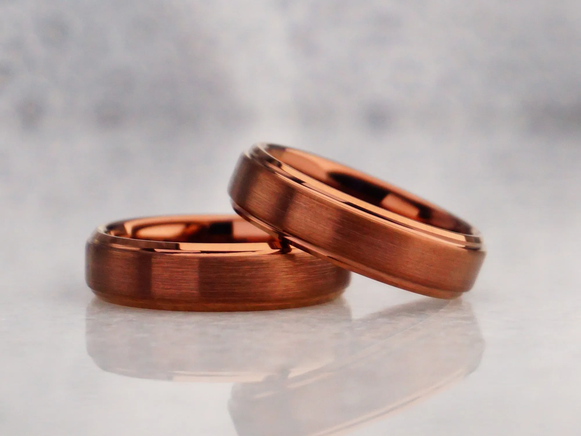 Brown Tungsten Ring, Gentleman's Band - 6MM