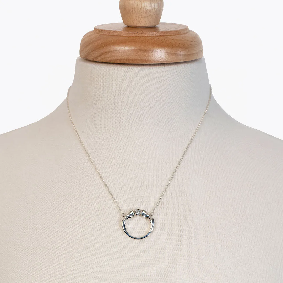Cavallo - Moissanite Horseshoe Necklace Sterling Silver
