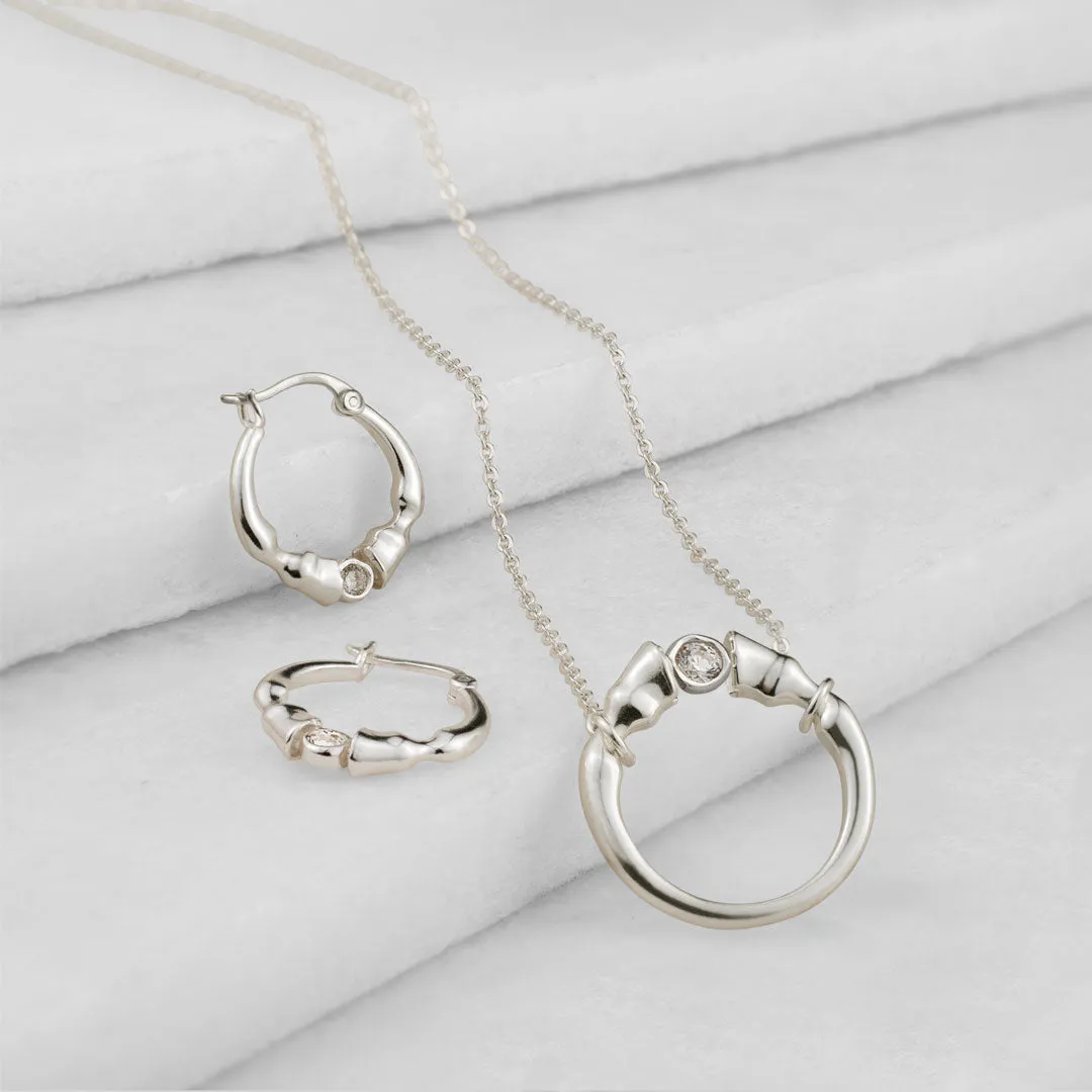Cavallo - Moissanite Horseshoe Necklace Sterling Silver