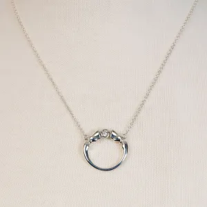 Cavallo - Moissanite Horseshoe Necklace Sterling Silver