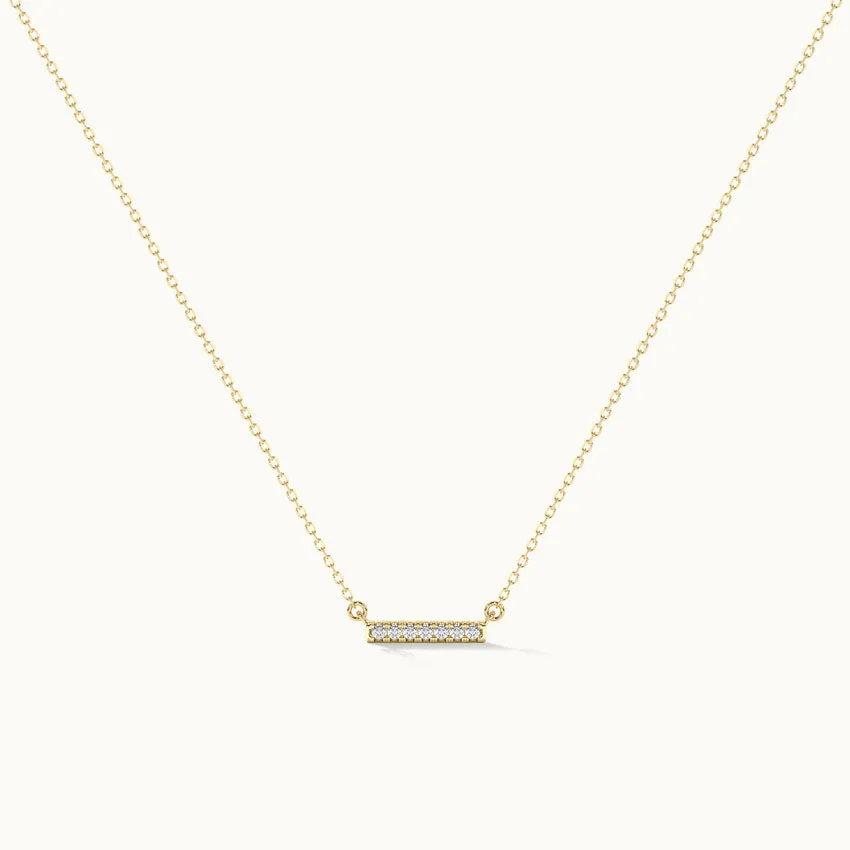 Chain Link Diamond Bar Necklace