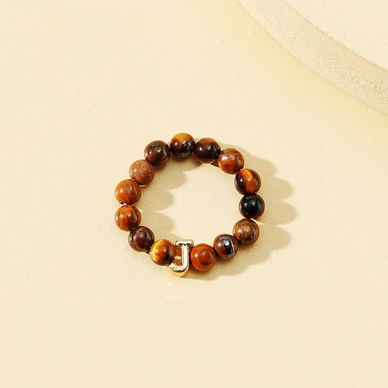 Chic Stone Beaded Rings with Retro Flair for Women