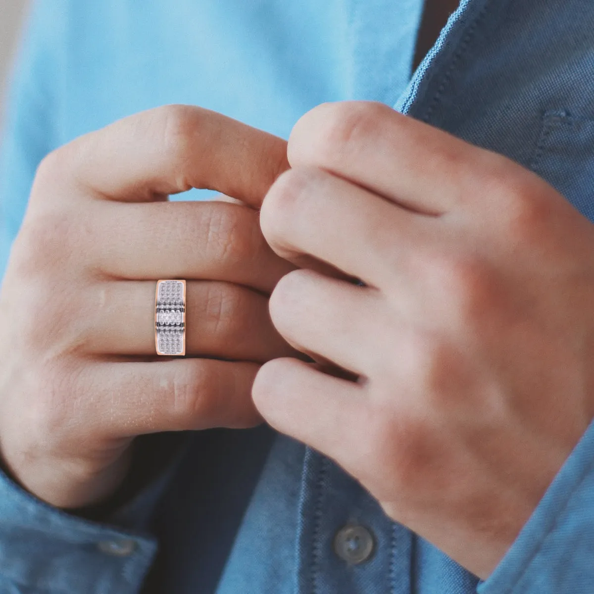 Classic Diamond Half Eternity Men’s Ring