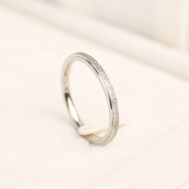 Classic Simple Matte Narrow/Titanium Steel  Ring for Women