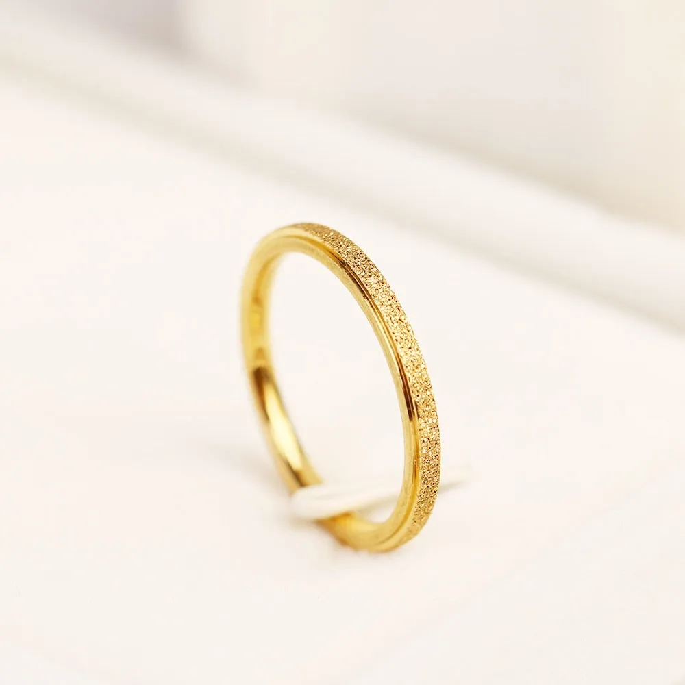 Classic Simple Matte Narrow/Titanium Steel  Ring for Women