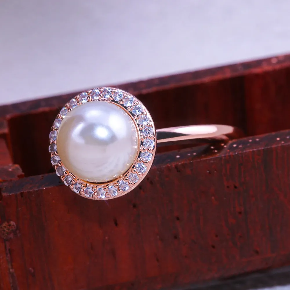 Classic Simulated Pearl Ring For Women