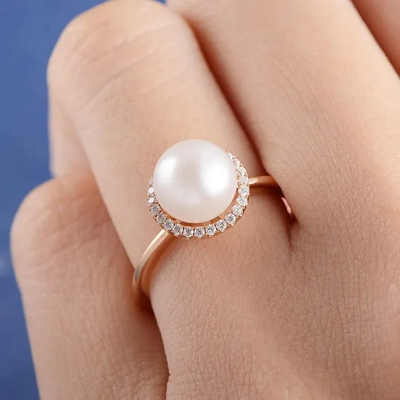 Classic Simulated Pearl Ring For Women