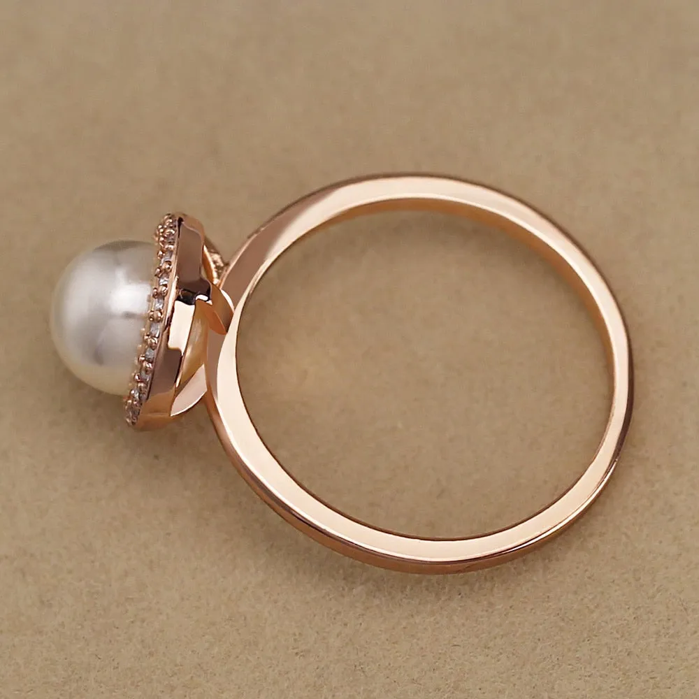 Classic Simulated Pearl Ring For Women