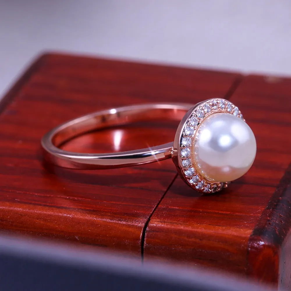 Classic Simulated Pearl Ring For Women