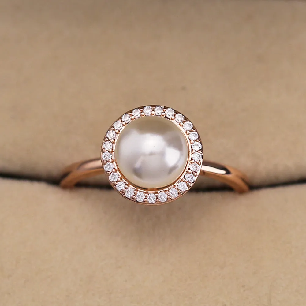 Classic Simulated Pearl Ring For Women