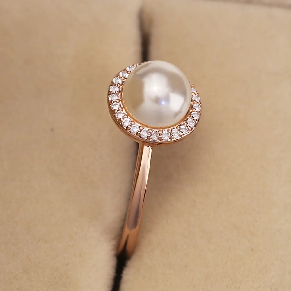 Classic Simulated Pearl Ring For Women