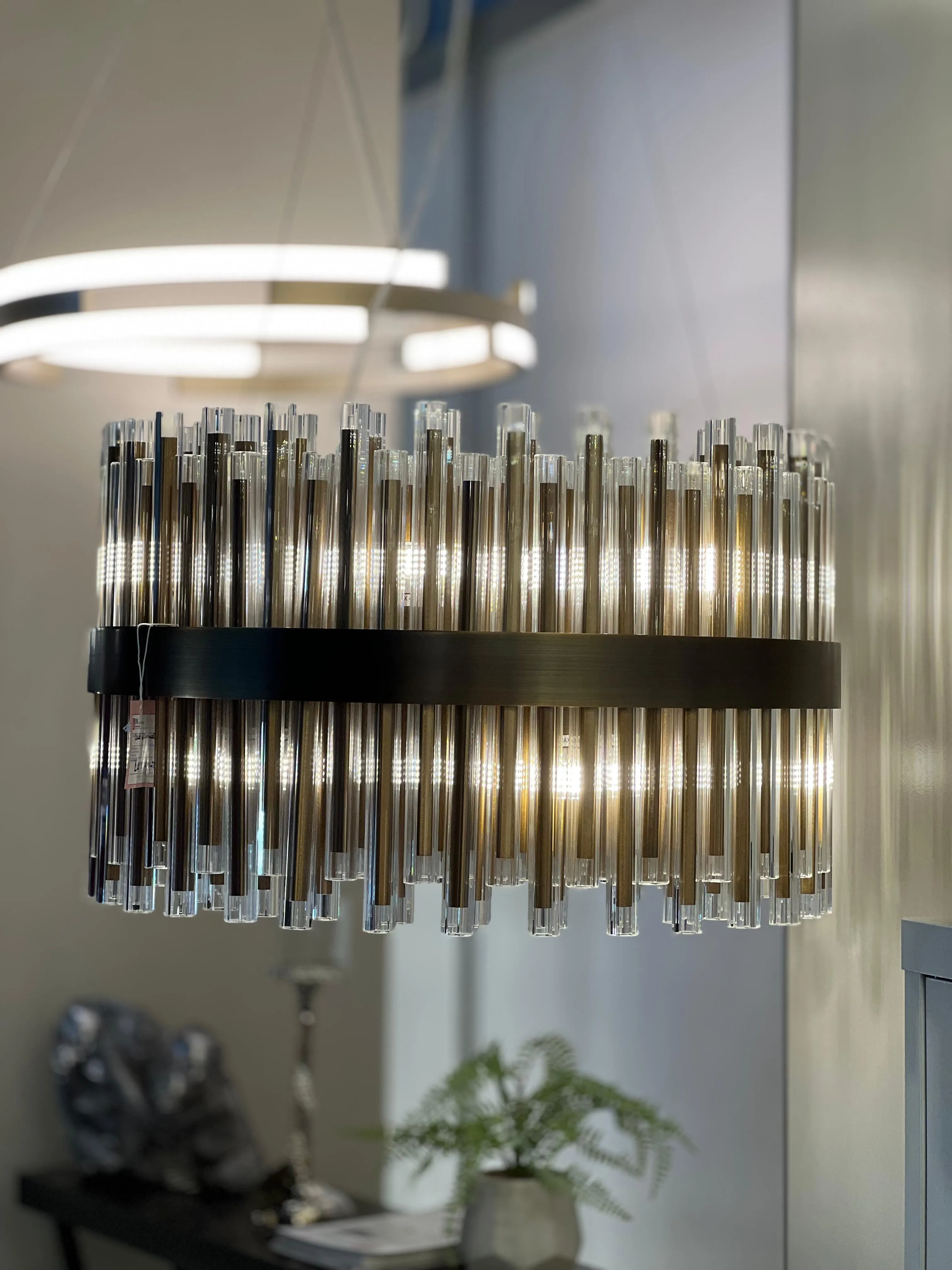 Column 60cm Antique Bronze Chandelier