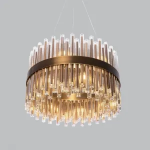 Column 60cm Antique Bronze Chandelier