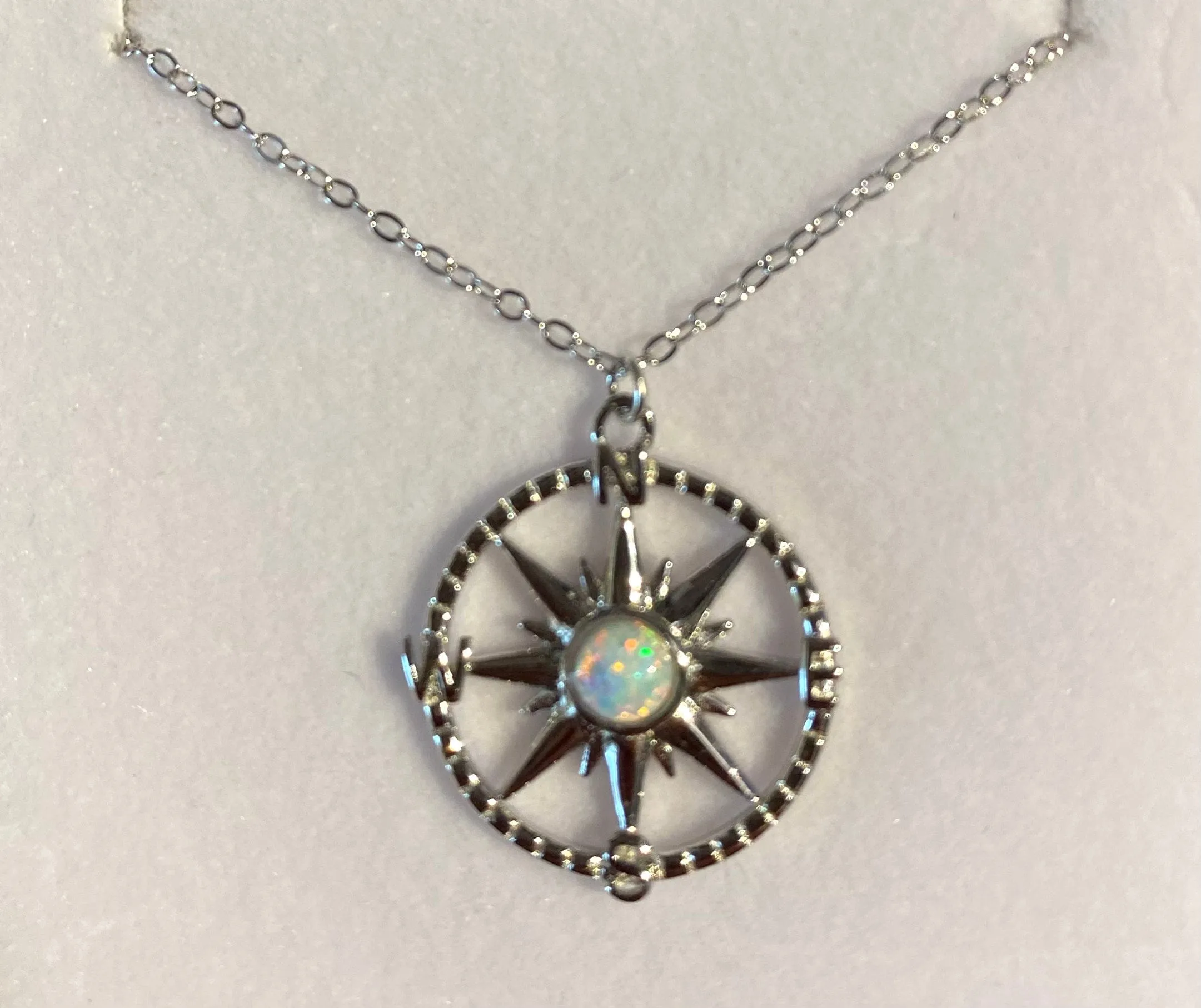 Compass Snow Opal Necklace