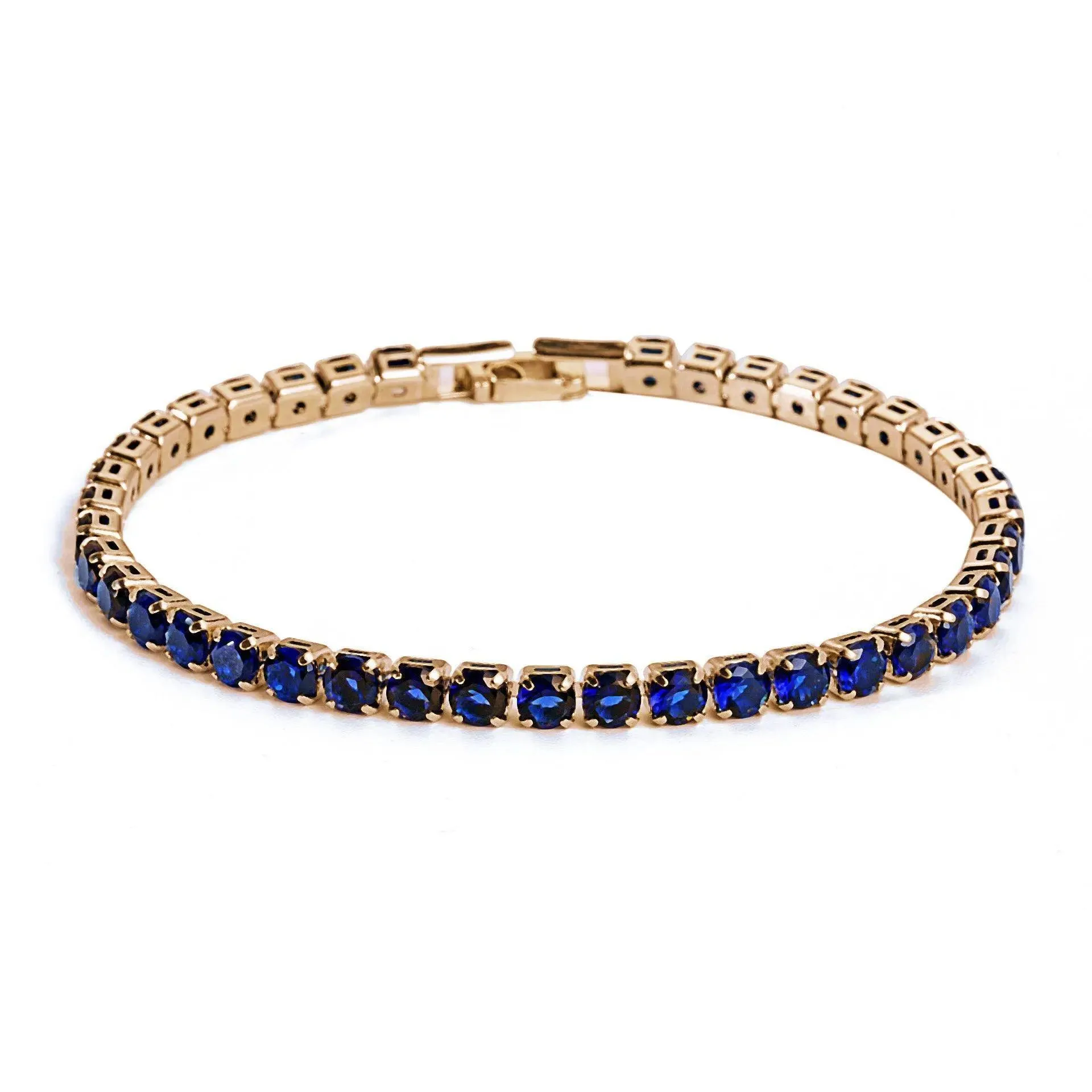 Crystal Tennis Bracelets, Cubic Zirconia & Copper, Elegant Geometric Design, 6.69in & 7.48in Sizes, Fold-Over Clasp, Unisex, Versatile Colors