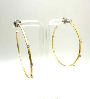 CZ Studded Matte Gold Hoops
