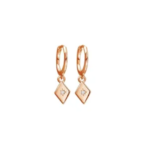 DIAMOND Hoop Earrings - Rose Gold