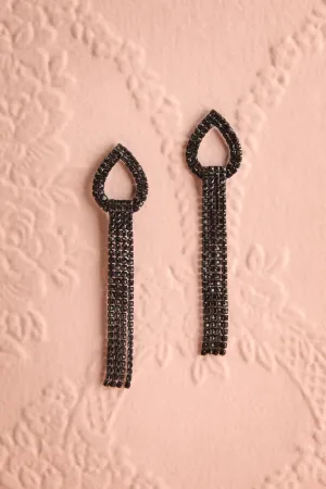 Dita Parlo Black | Crystal Pendant Earrings