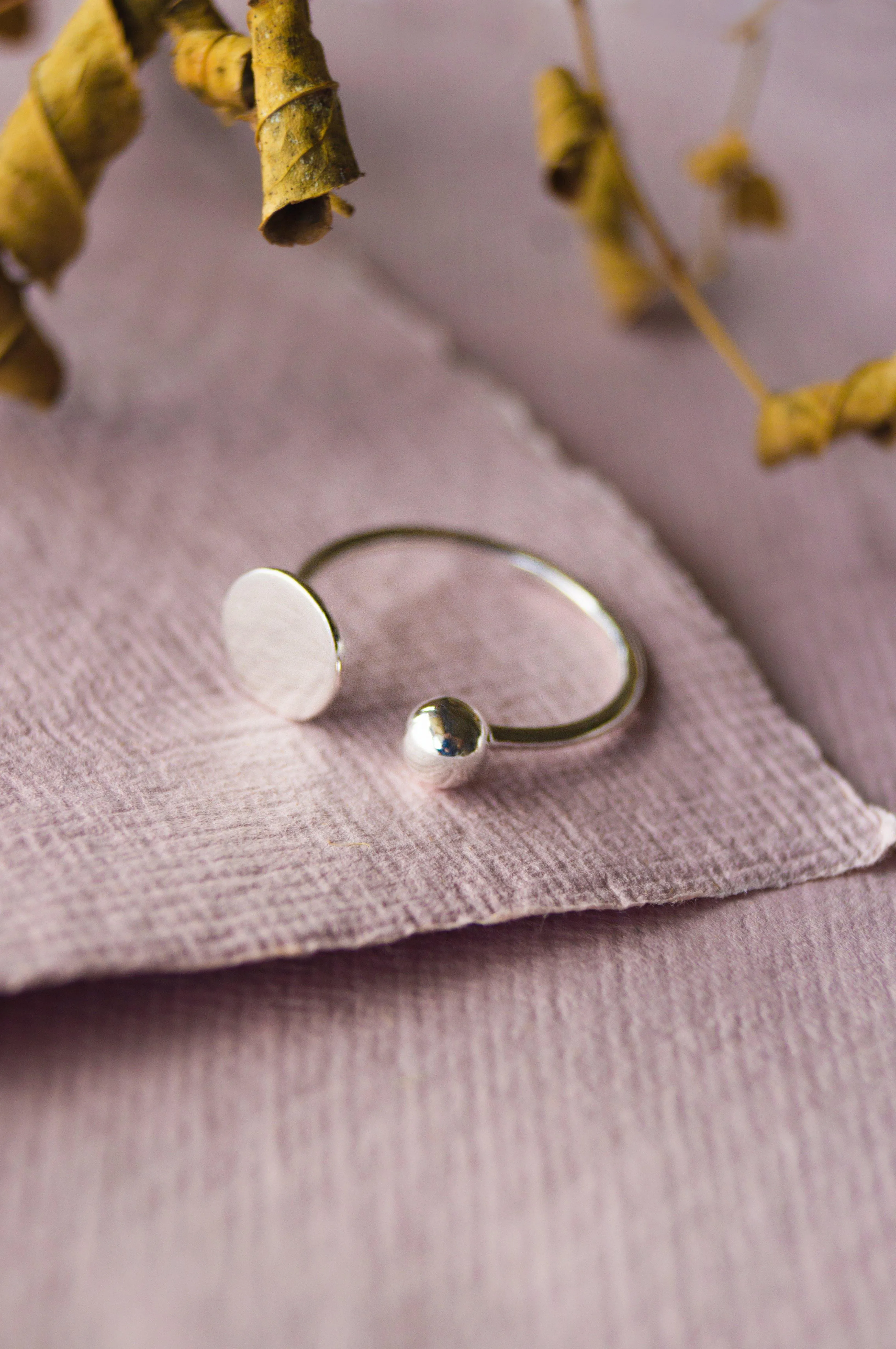 Dots & Dashes Gold Plated Sterling Silver Adjustable Rings