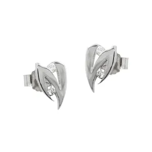 earrings 8mm zirconia 14k white gold