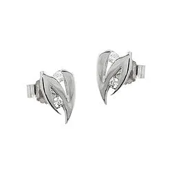 earrings 8mm zirconia 14k white gold