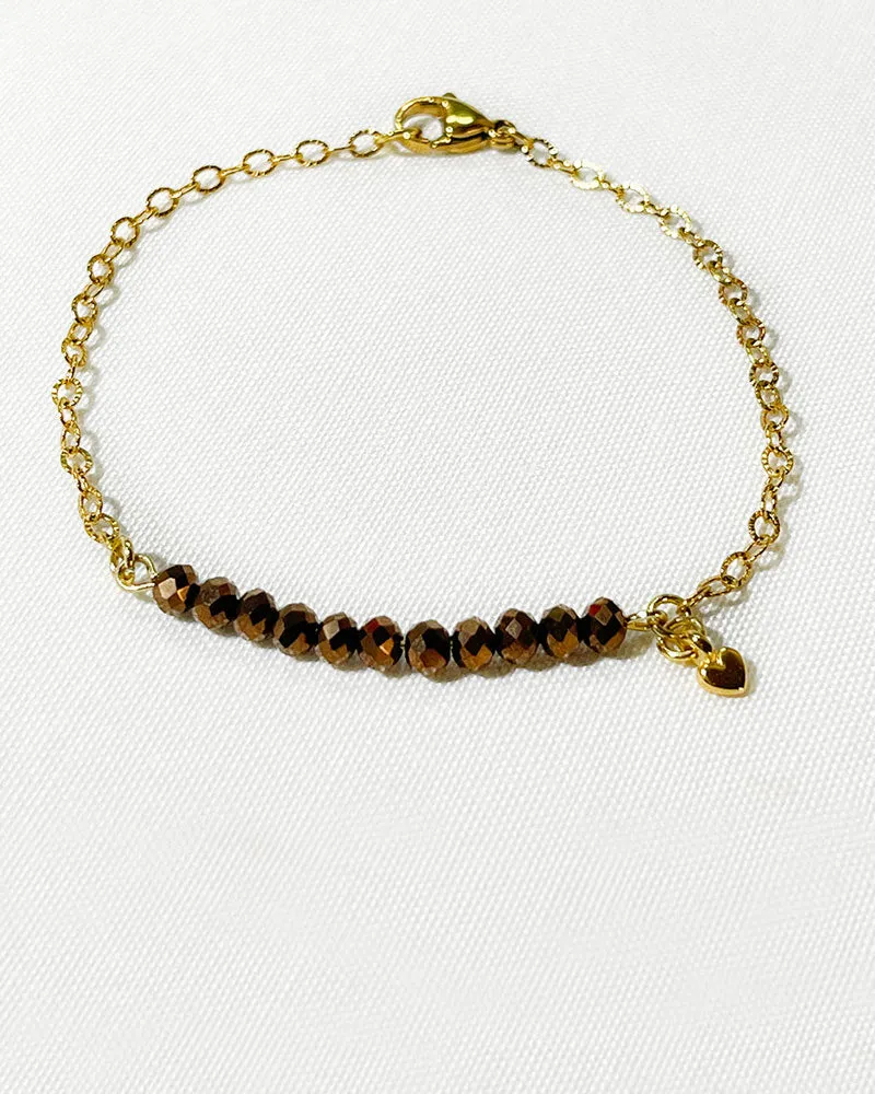 EMILIA BAR BRACELET IN BROWN GOLD