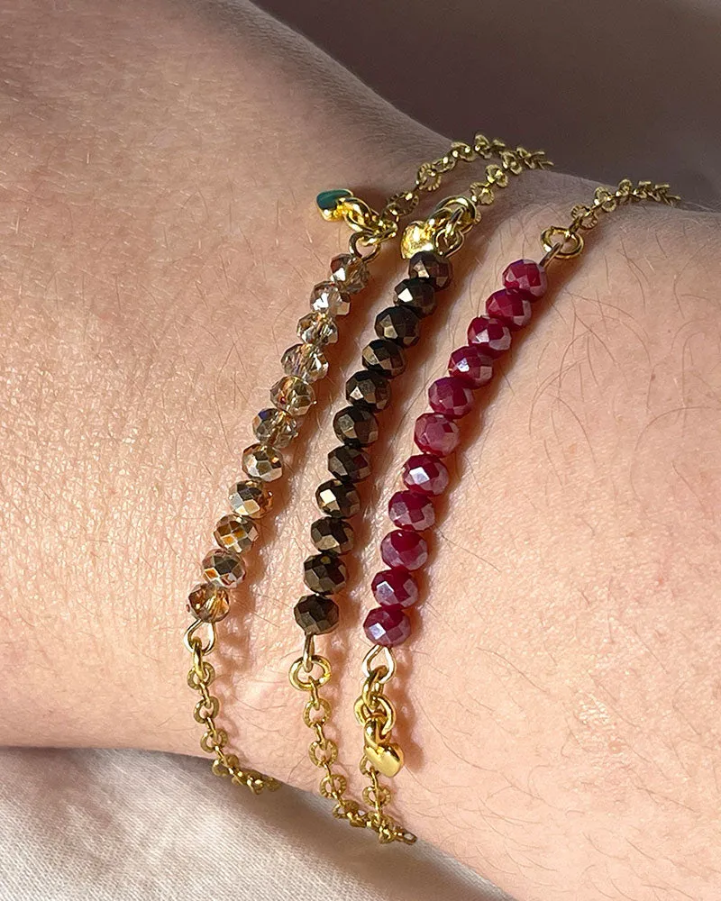 EMILIA BAR BRACELET IN BROWN GOLD