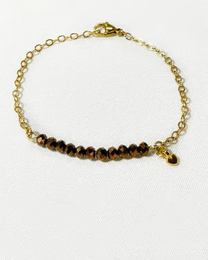 EMILIA BAR BRACELET IN BROWN GOLD