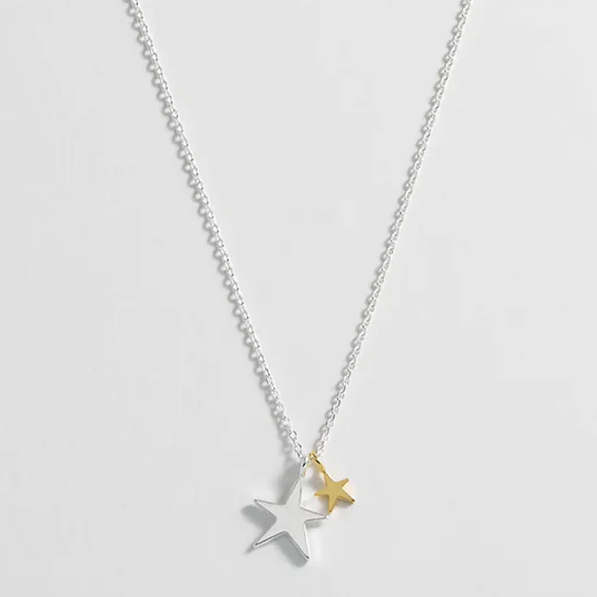 Estella Bartlett Two Tone Double Star Necklace
