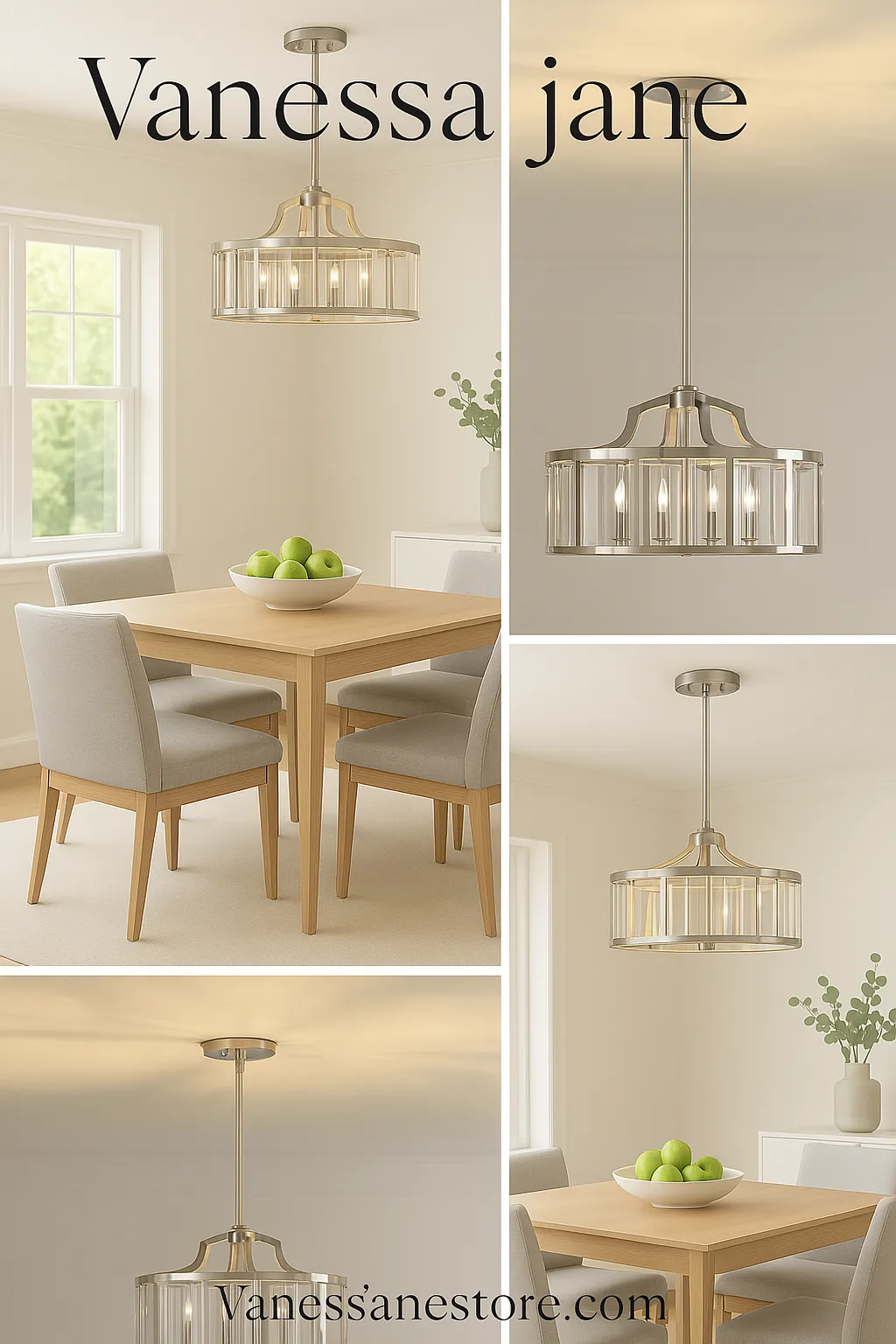 Eurofase 4-Light Satin Nickel Convertible Semi Flush Mount Pendant 29345-HB