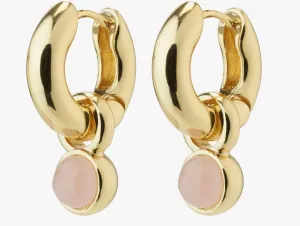 EVAH RECYCLED GOLD PLATED ROSA HOOP EARRINGS