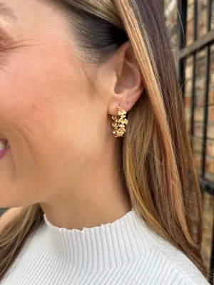 Flower Hoops- Gold