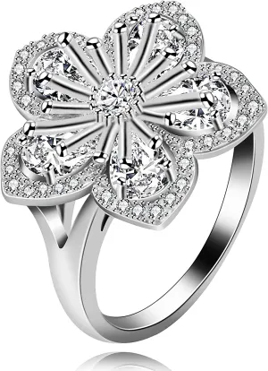 Flower Party AAA Cubic Zircon Ring for Women