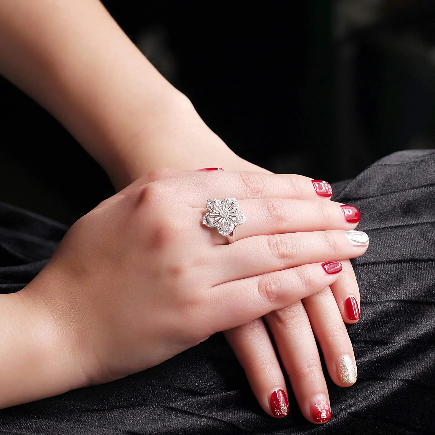 Flower Party AAA Cubic Zircon Ring for Women