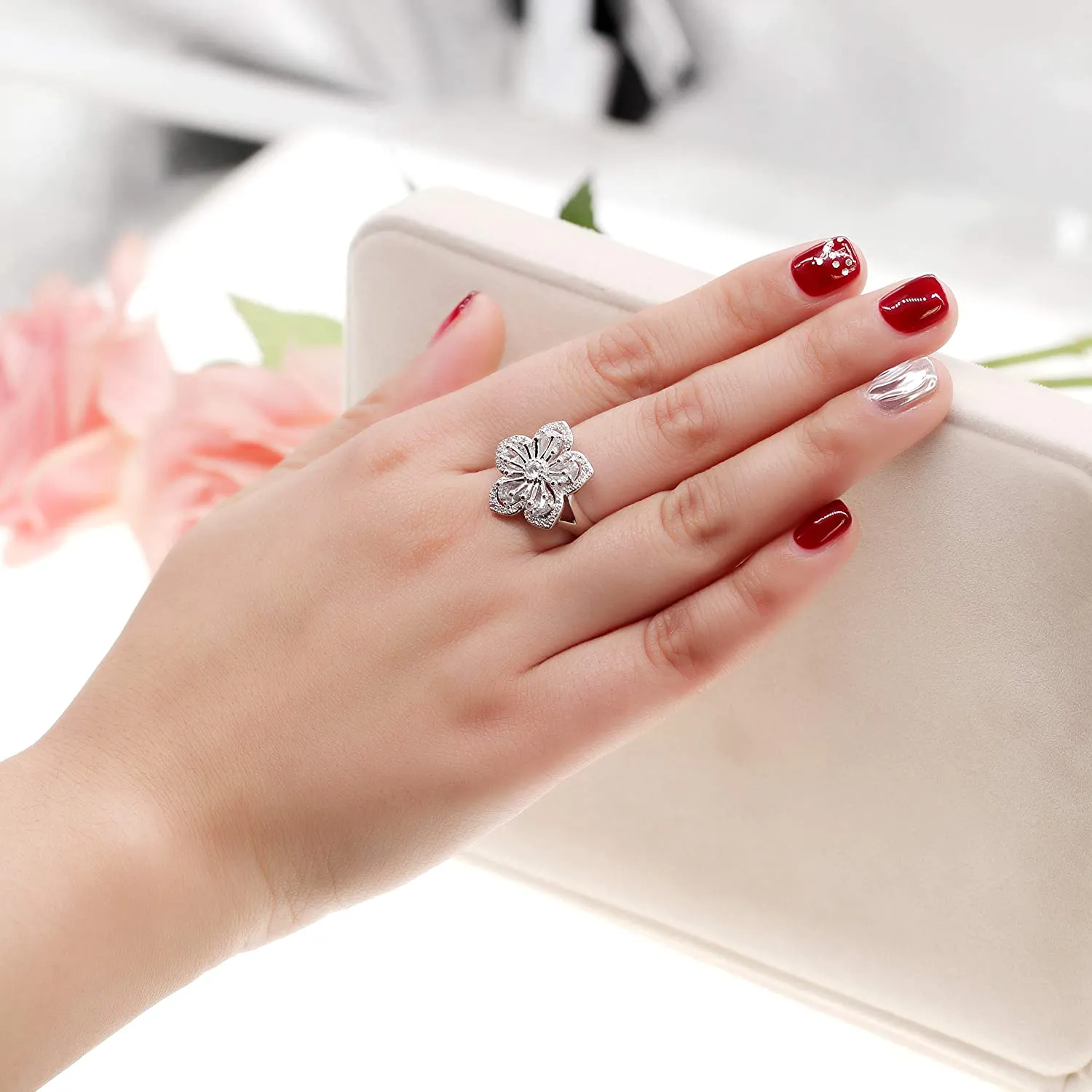 Flower Party AAA Cubic Zircon Ring for Women