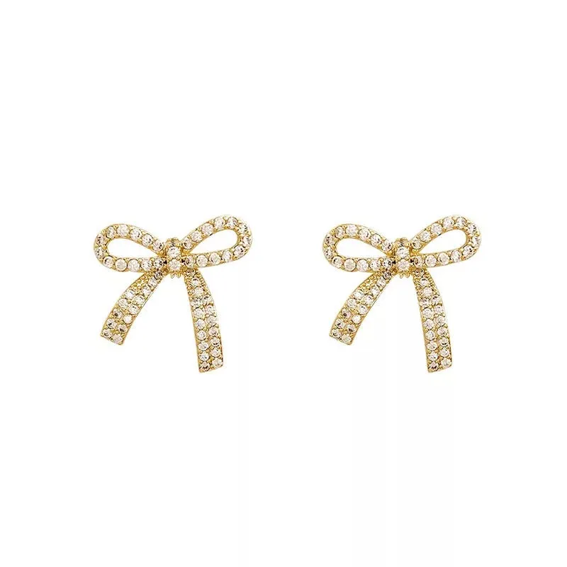 Gold Bow Earrings