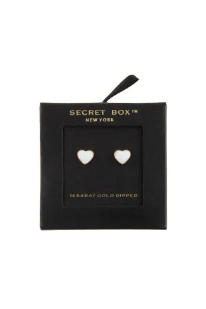 Gold Dipped Heart Epoxy Earrings