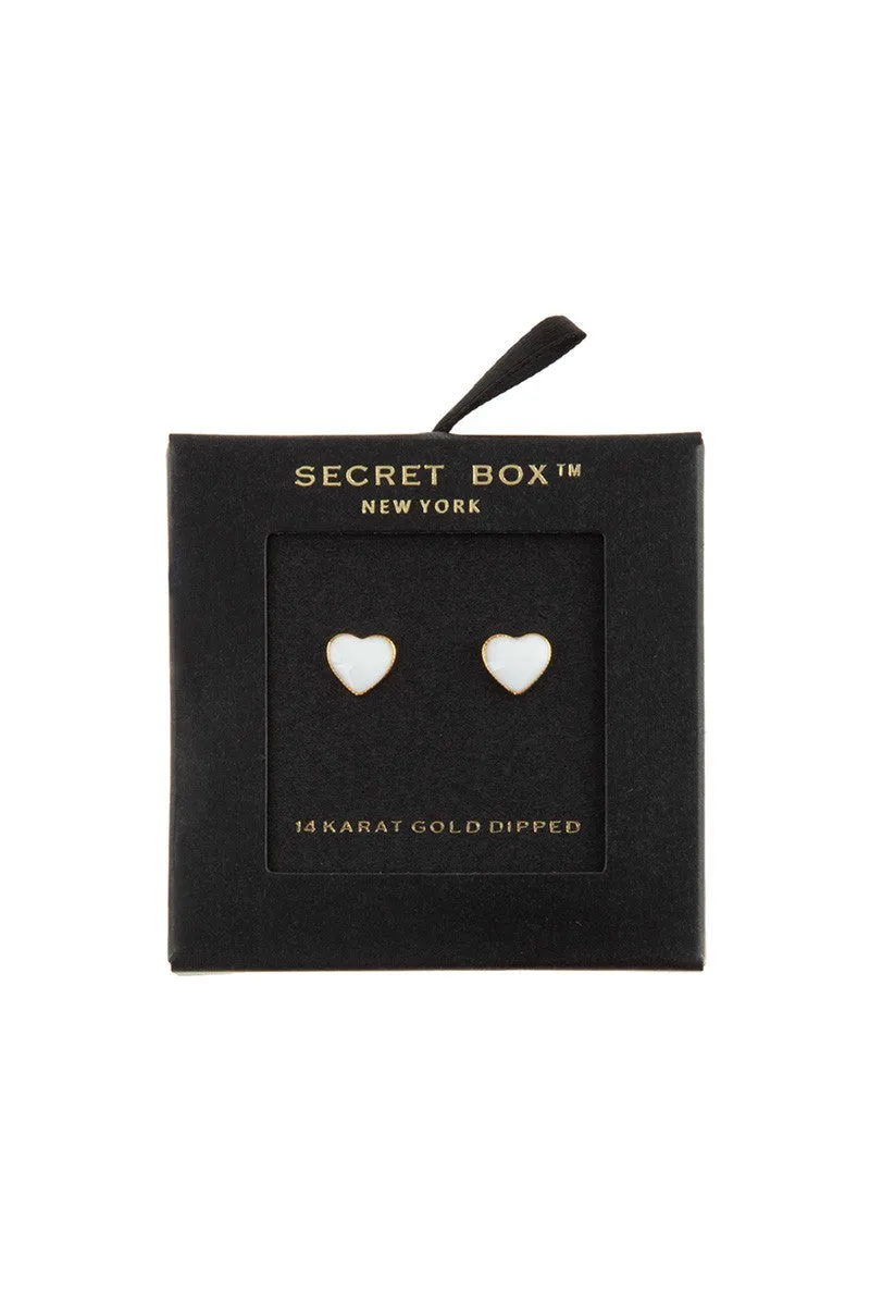 Gold Dipped Heart Epoxy Earrings