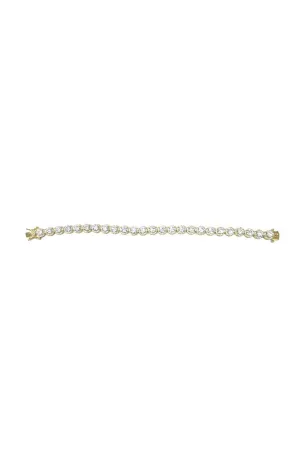 Gold Round CZ Bracelet 7.25"