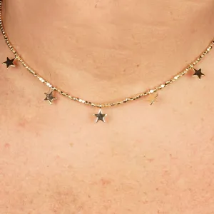 Gold Stars Beaded Necklace