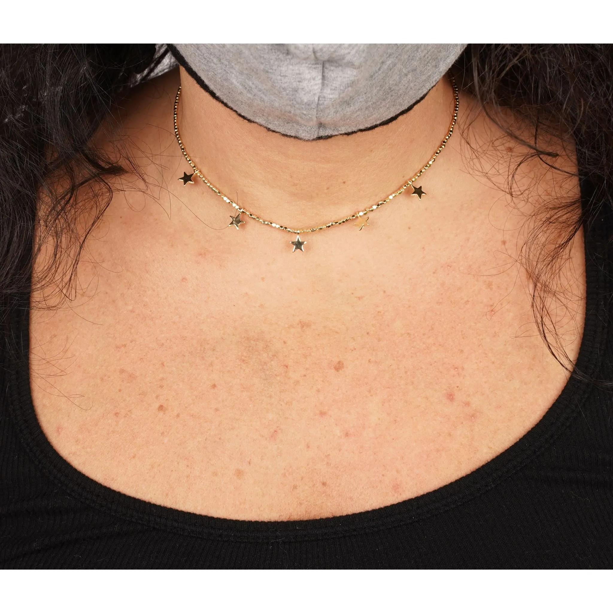 Gold Stars Beaded Necklace