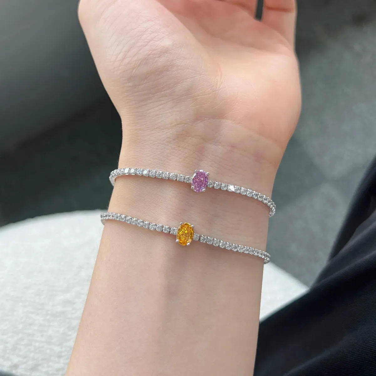[Goodv]0.75 Carat Exquisite Oval Cut Daily Bracelet