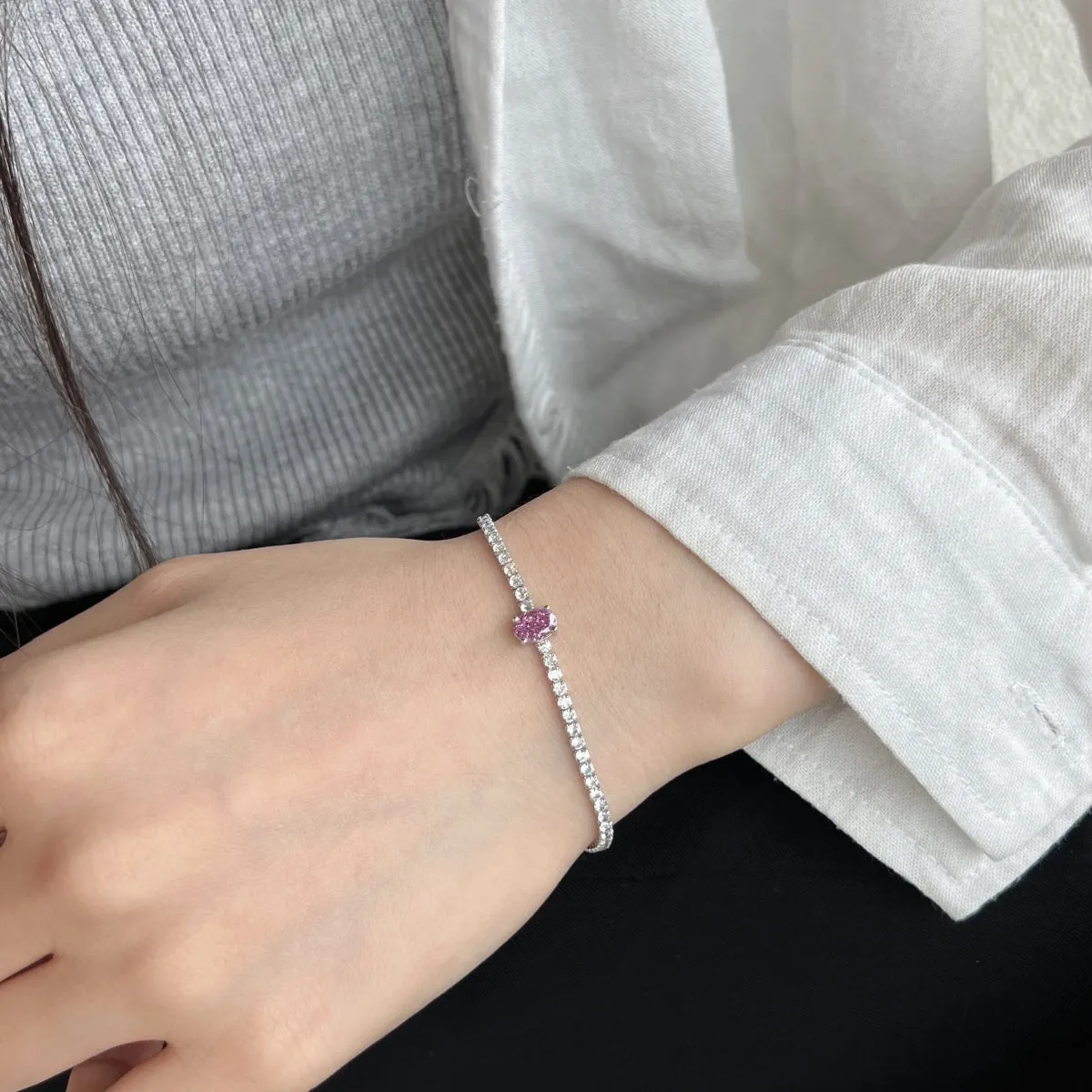 [Goodv]0.75 Carat Exquisite Oval Cut Daily Bracelet