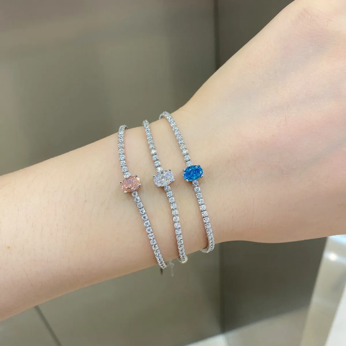 [Goodv]0.75 Carat Exquisite Oval Cut Daily Bracelet