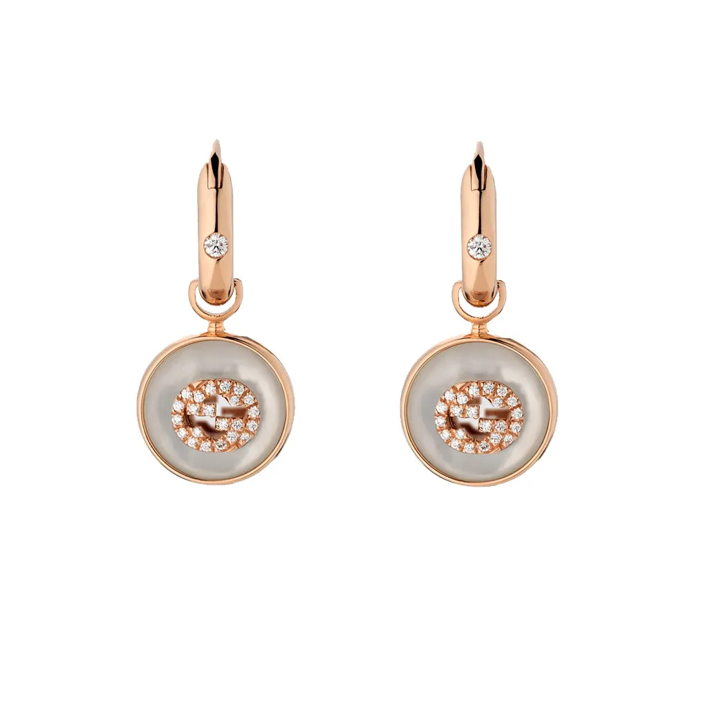 Gucci Interlocking 18K Diamond Earrings