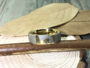 Handmade Fingerprint Comic Rings set, Love Rings, Kiss Matching Wedding Rings Titanium, Mens Rings 6mm